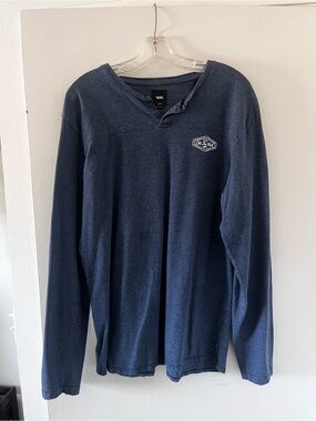 Vans Men's V-Neck Long Sleeve Sweater in Navy